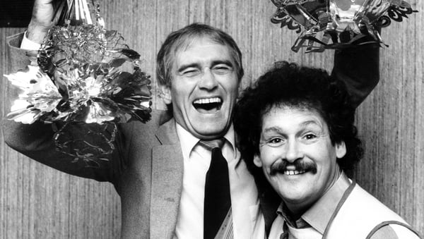 Cannon and Ball have broken with tradition and ousted Panto. The pair announce their Christmas show at the Birmingham Hippodrome which will run during normal pantomime season. 21st December 1987. (Photo by BPM Staff/Mirrorpix/Getty Images)