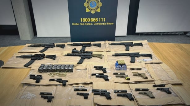 Conor O'Brien was jailed after garda discovered this cache of weapons in Co Louth RTÉ