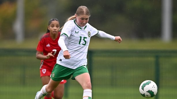 Madison McGuane of Republic of Ireland during the women's U17 international friendly match between Republic of Ireland and Cymru at the FAI National Training Centre in Abbotstown, Dublin.