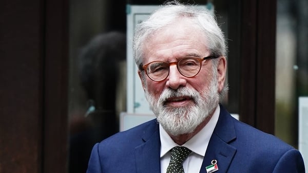 Gerry Adams arrives at the Royal Courts of Justice in london