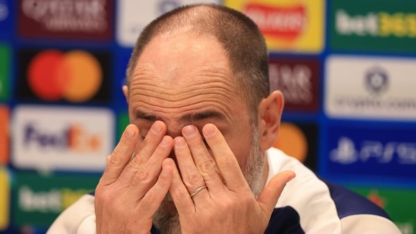 ENFIELD, ENGLAND - MARCH 17: Igor Tudor, manager of Tottenham Hotspur, talks to the media during a Press Conference at Tottenham Hotspur Training Centre on March 17, 2026 in Enfield, England. (Photo by Andrew Redington/Getty Images)