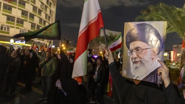 Mourners attend a memorial vigil a day after the assassination of Iran's Supreme Leader Ali Khamenei in Tehran