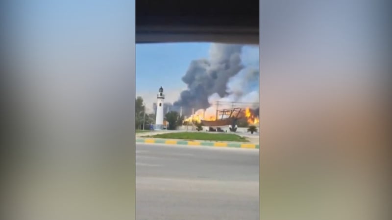 An gáscheantar san Iaráin trí thine