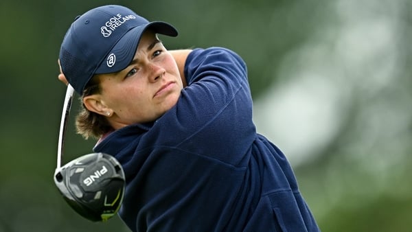 Annabel Wilson of Northern Ireland watches her tee shot on the fourth hole during day two of the 2025 KPMG Women’s Irish Open Golf Championship at Carton House Golf Club in Maynooth, Kildare.