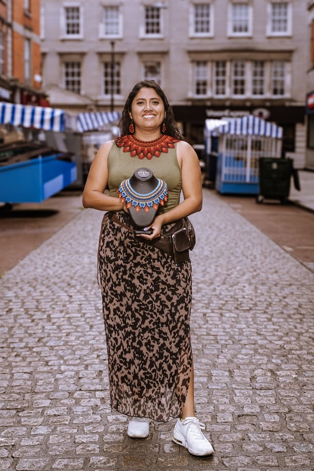 Andrea with her products