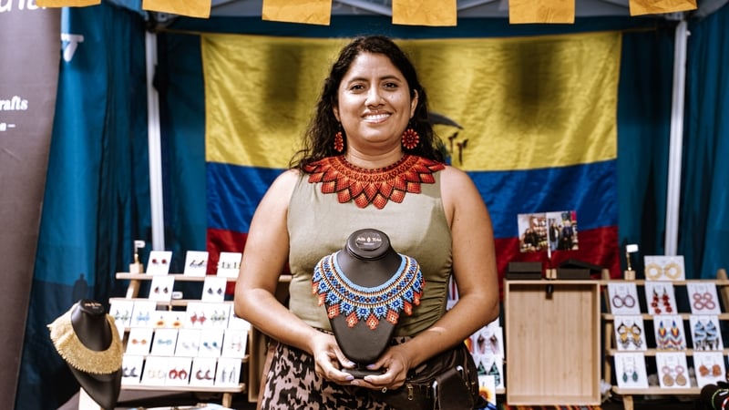 Andrea with her products