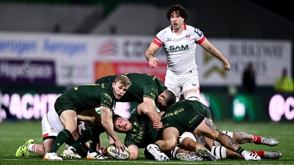 27 December 2025; Ben Murphy of Connacht gathers possession during the United Rugby Championship match between Connacht and Ulster at Dexcom Stadium in Galway. Photo by Ben McShane/Sportsfile