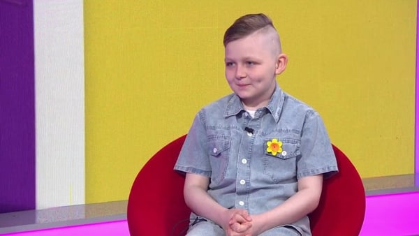 A young boy (Oscar) in the news2day studio to tell us about living with Cancer.