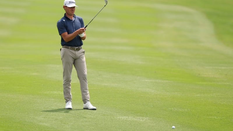Jordan Gumberg of United States looks on the 12th hole on day one of the Hainan Classic presented by MAEXTRO 2026 at Mission Hills Haikou on March 19, 2026 in Haikou, China.