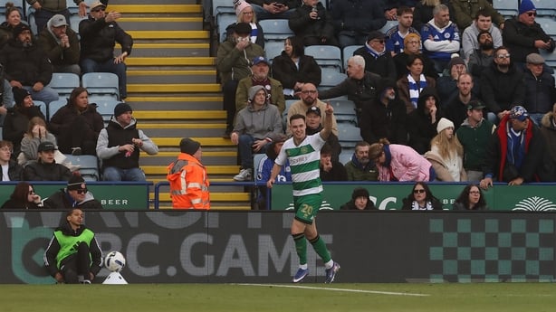 Queens Park Rangers' Harvey Vale celebrates scoring the opening goal scores his side's equalising goal to make the score 1-1 during the Sky Bet Championship match between Leicester City and Queens Park Rangers at The King Power Stadium on March 14, 2026 in Leicester, United Kingdom.