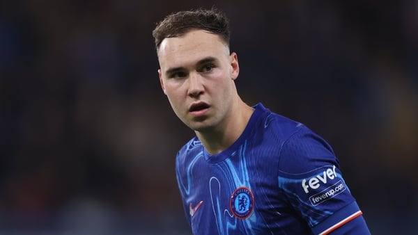 Chelsea's Harvey Vale during the Europa Conference League League Stage match between Chelsea and Shamrock Rovers at Stamford Bridge on December 19, 2024 in London, England.