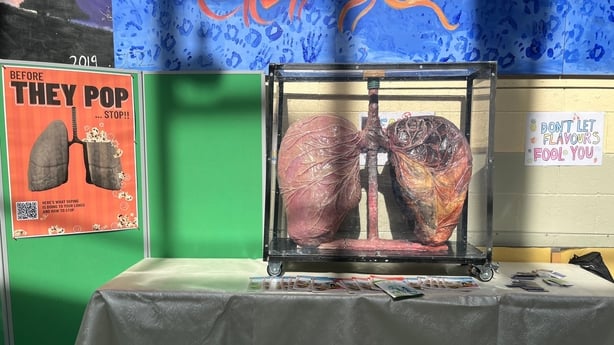 A set of lungs at a HSE campaign event