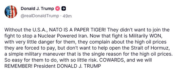 Donald Trump post on Truth Social