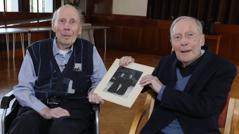 Twin brothers Fathers Joe and Matt Kelly celebrate the remarkable occasion of their 95th Birthday