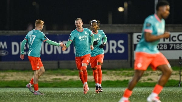Mark Doyle celebrates after scoring Drogheda United's first goal