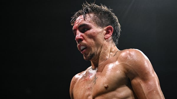 Michael Conlan reacts after defeat to Kevin Walsh in their WBC featherweight title fight
