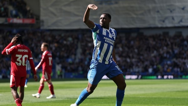 Danny Welbeck of Brighton after scoring his first goal against Liverpool - Premier League, March 2026