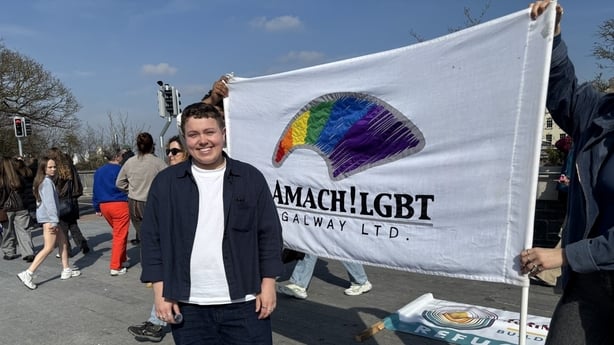 Tiernan Arnup Egan attends the rally in Galway