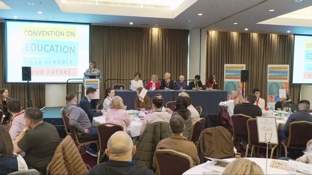 People gather for an education convention in Westmeath