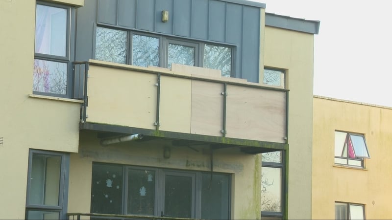 Damaged balcony in Waterford city.