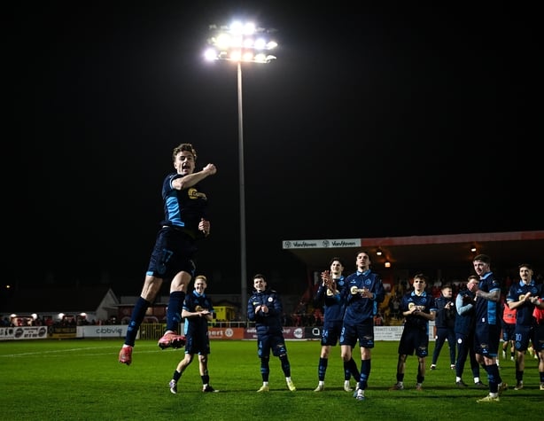 Goalscorer Daniel Kelly of Shelbourne after scoring winning goal against Sligho Rovers, March 2026