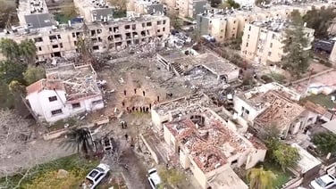 Drone video shows damage from Iranian missile strike near Israeli nuclear site