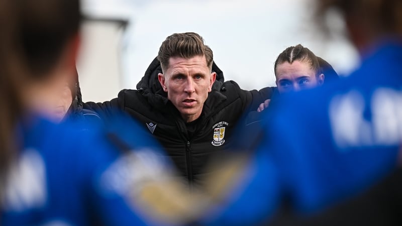 Athlone manager John Sullivan after the 2026 Women's President's Cup final match between Athlone Town and Shelbourne at Athlone Town Stadium in Westmeath.