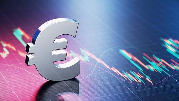 Metallic Euro Symbol Over Financial Chart Background