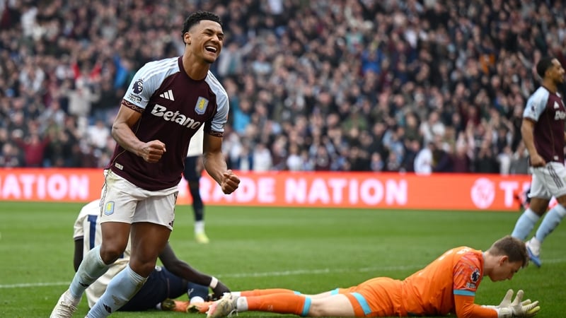BIRMINGHAM, ENGLAND - MARCH 22: Ollie Watkins of Aston Villa celebrates scoring his team's second goal during the Premier League match between Aston Villa and West Ham United at Villa Park on March 22, 2026 in Birmingham, England. (Photo by Gareth Copley/