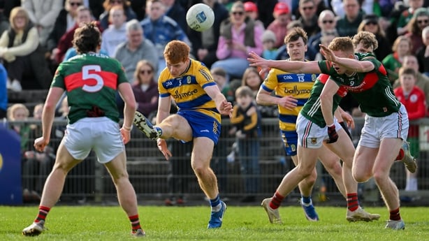 Mayo , Ireland - 22 March 2026; Colm Neary of Roscommon scores a point during the Allianz Football League Division 1 match between Mayo and Roscommon at Hastings Insurance MacHale Park in Castlebar, Mayo. (Photo By Paul Phelan/Sportsfile via Getty Images)