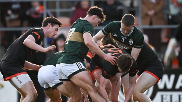  Ross McQuillan wins possession of the ball for Armagh in league clash against Kerry - March 2026