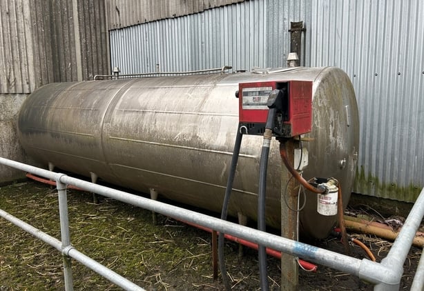 A fuel tank on a farm
