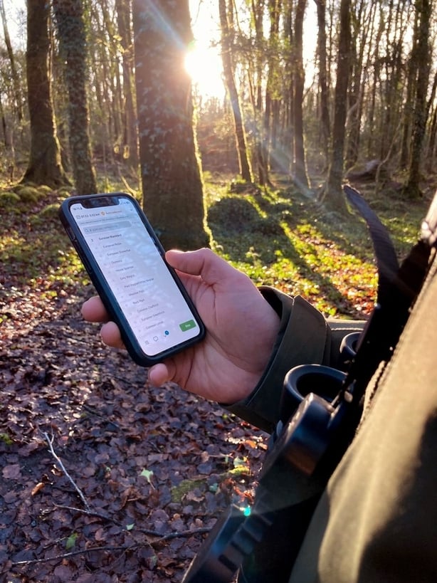 using ebird app in woodland