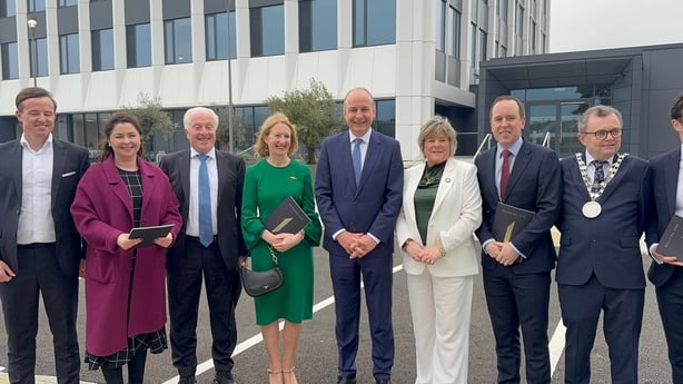 Micheal Martin alongside other representatives at the opening of a building in Waterford