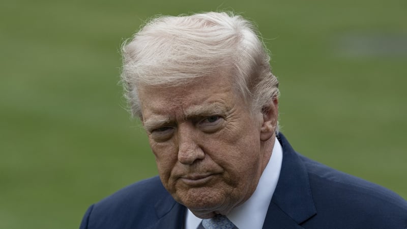 US President Donald Trump speaks to the press