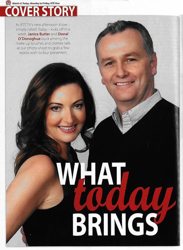 Dáithí Ó Sé and Maura Derrane promoting 'Today' in the RTÉ Guide, November 2012
