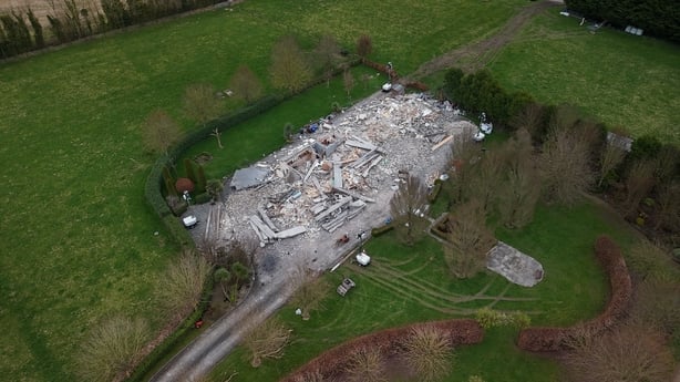 The demolished home, which was built without planning permission in Co Meath