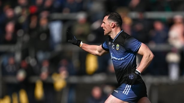 15 March 2026; Diarmuid Murtagh of Roscommon after scoring his side's first goal during the Allianz Football League Division 1 match between Roscommon and Donegal at King & Moffatt Dr Hyde Park in Roscommon. Photo by Seb Daly/Sportsfile