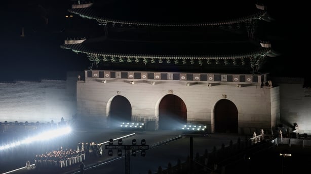 K-pop boy band BTS perform onstage during comeback concert at Gwanghwamun Square on 21 March, 2026 in Seoul, South Korea. (Photo by Kim Hong-Ji - Pool/Getty Images)