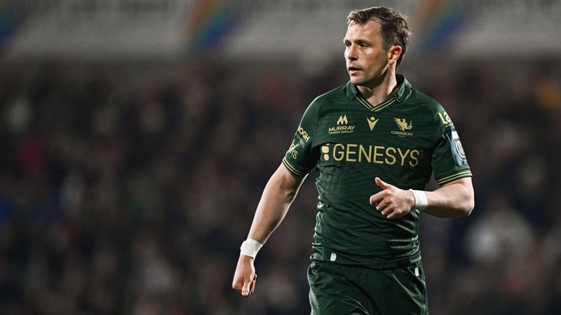 20 March 2026; Jack Carty of Connacht during the United Rugby Championship match between Ulster and Connacht at Affidea Stadium in Belfast. Photo by Seb Daly/Sportsfile