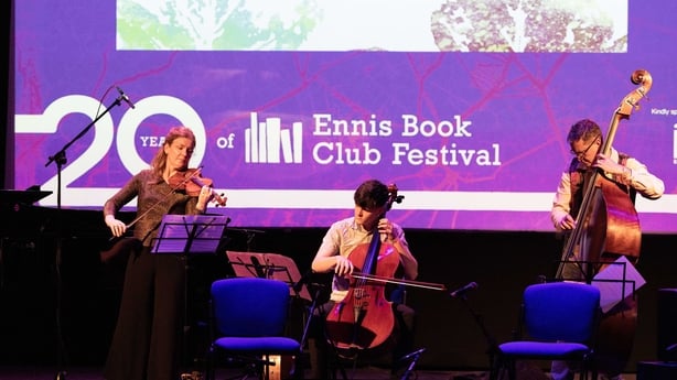 classical trio Diane Daly, Liam Hunka and Boris Hunka perform for Sunday Miscellany live event, Ennis Book Club Festival, March 2026
