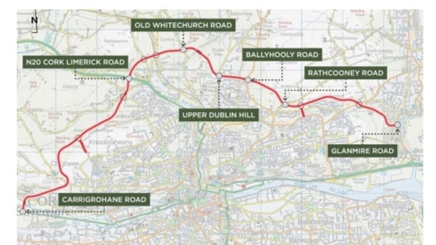 Map of Cork's proposed Northern Distributory Road 