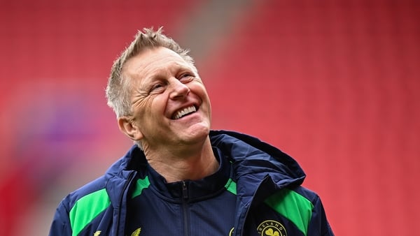 Head coach Heimir Hallgrimsson during a Republic of Ireland men's training session at the Fortuna Arena in Prague, Czechia.