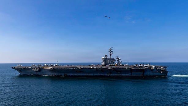 Aircraft carrier USS Abraham Lincoln (CVN 72) sails in support of Operation Epic Fury, March 3, 2026. (U.S. Navy photo)