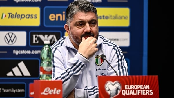 Italy manager Gennaro Gattuso during an Italy press conference at the New Balance Arena in Bergamo, Italy