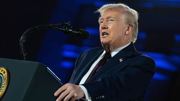 WASHINGTON, DC - MARCH 25: U.S. President Donald Trump attends the National Republican Congressional Committee's annual fundraising dinner at Union Station on March 25, 2026 in Washington, DC. President Trump was this year's keynote speaker at the dinner.