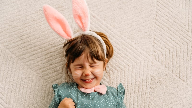 girl with easter bunny facepaint and ears