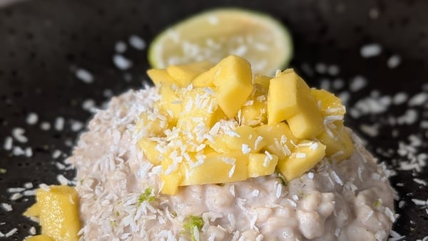 Creamy Rice Pudding with Coconut and Mango