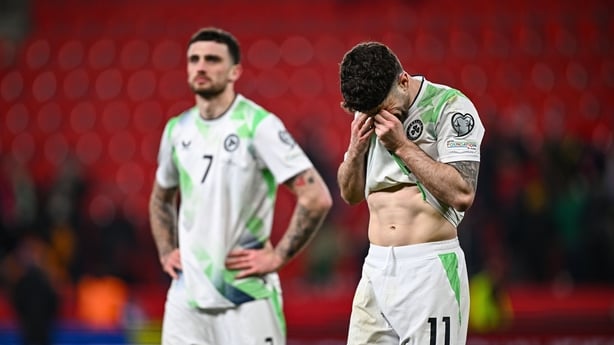 26 March 2026; Robbie Brady of Republic of Ireland after the FIFA World Cup 2026 European Qualifiers play-off semi-final match between Czechia and Republic of Ireland at Fortuna Arena in Prague, Czechia. Photo by Seb Daly/Sportsfile