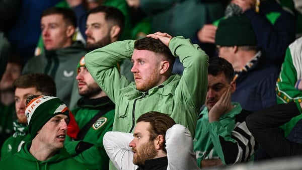 26 March 2026; Republic of Ireland supporters after the FIFA World Cup 2026 European Qualifiers play-off semi-final match between Czechia and Republic of Ireland at Fortuna Arena in Prague, Czechia. Photo by Seb Daly/Sportsfile